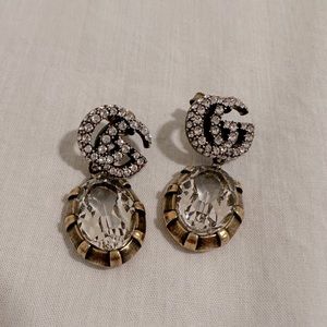 [ON HOLD] Gucci Double G Earrings with Crystals